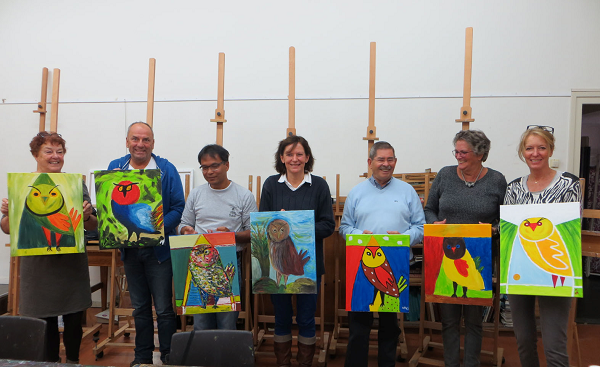 Foto-impressie workshop “modern schilderen” voor Wassenaarse&nbsp;vrijwilligers